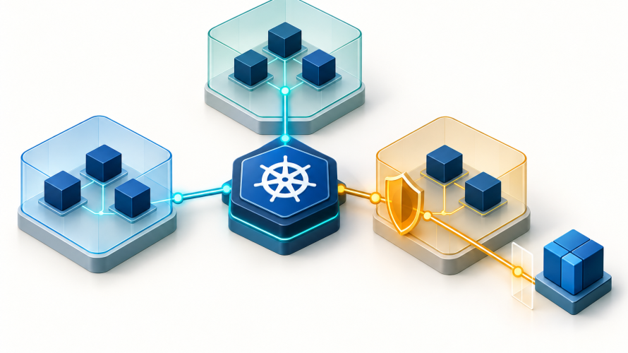 Kubernetesの名前空間とノードの保護を表すイラスト