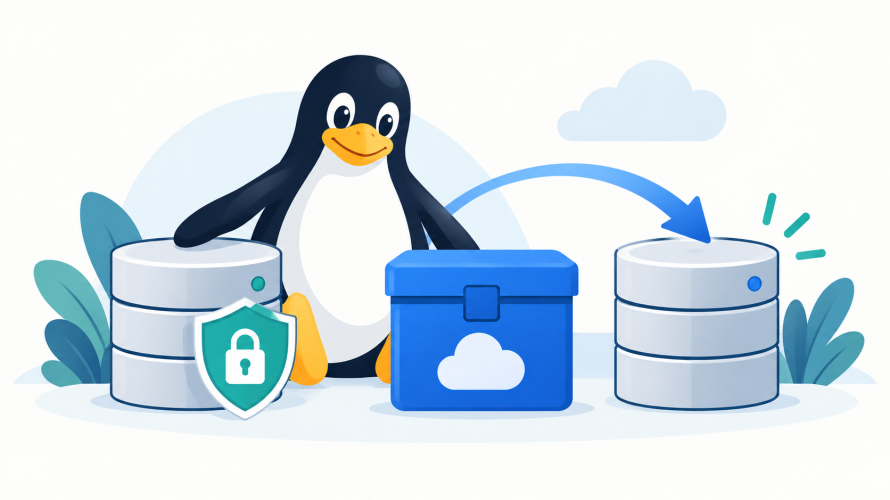 元のLinux環境を残してバックアップから別の環境を復元するイメージ